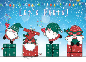 Elves dancing on presents